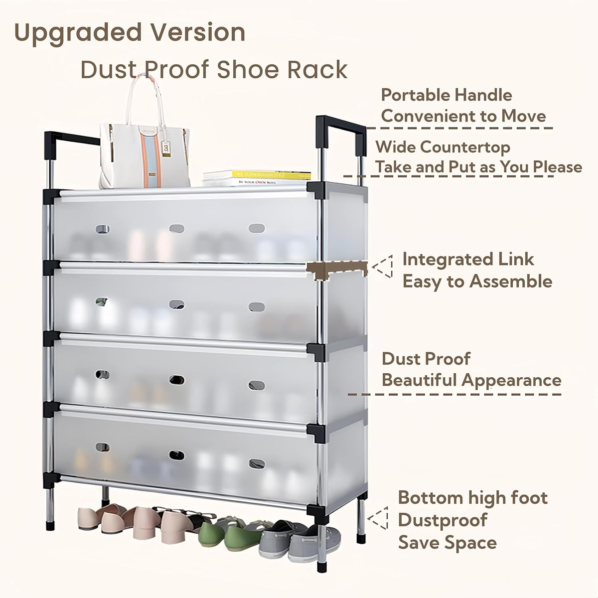 5 layer Dust Proof Shoe Rack